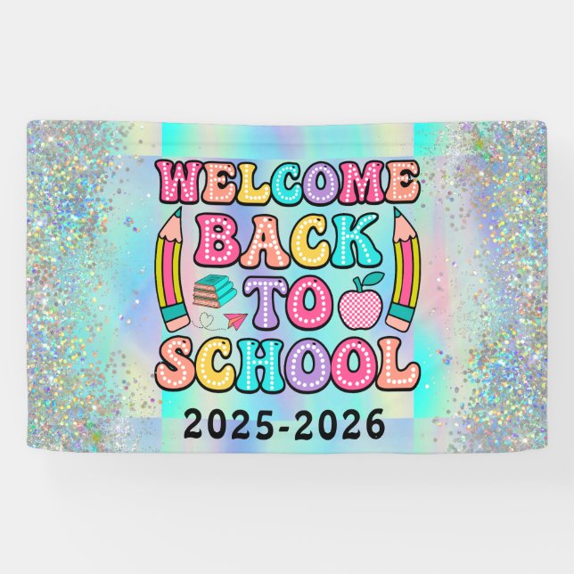 Banderoles Élégante école de script de monogramme (Horizontal)