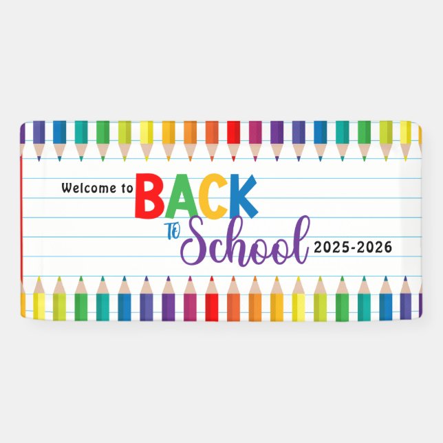 Banderoles Élégante école de script de monogramme (Horizontal)