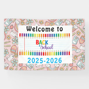 Banderoles Élégante école de script de monogramme