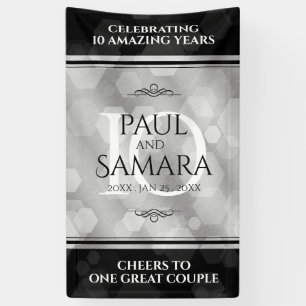 Banderoles Élégante fête du 10e anniversaire du Mariage de Ti