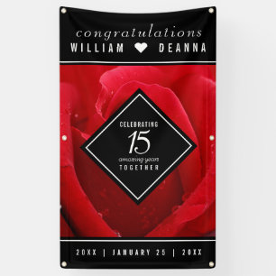 Banderoles Élégante fête du 15e anniversaire du Mariage Rose