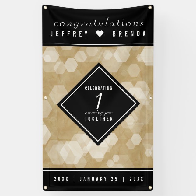 Banderoles Élégante fête du 1er anniversaire du Mariage de pa (Vertical)