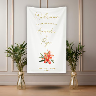 Banderoles Élégante Fleur de Laurier-Rose Orange Mariage Bien