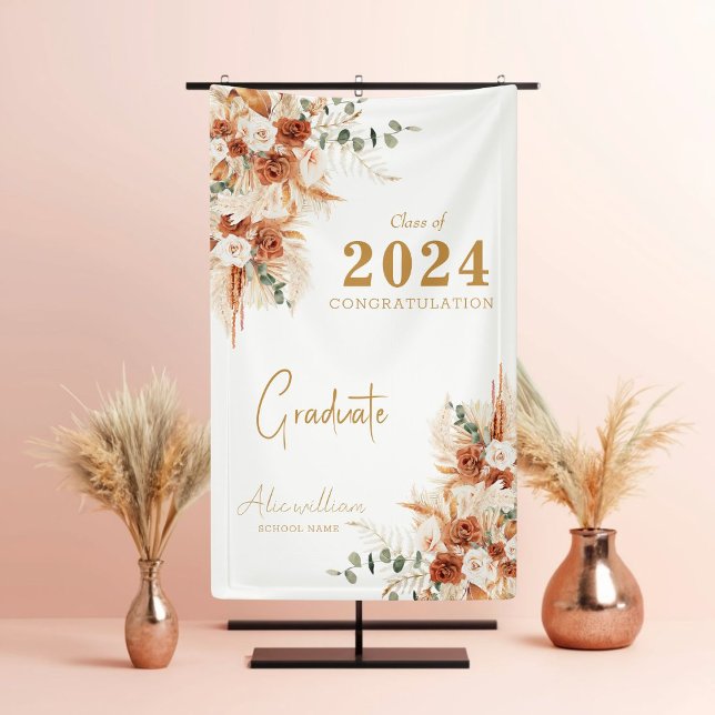 Banderoles Élégante partie de graduation moderne en terre cui (Create, Personalize, and Impress - Explore Zazzle!)