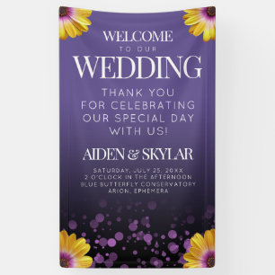 Banderoles Élégante Parties scintillant violette Mariage de