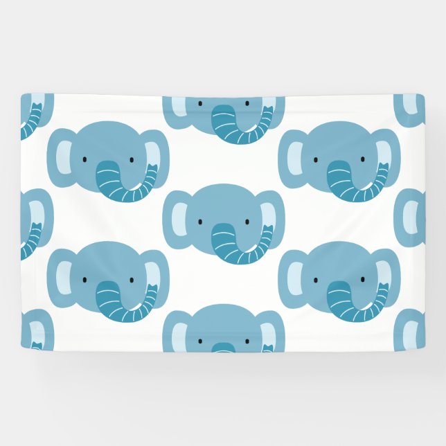 Banderoles Elephant Birthday Kids Art (Horizontal)