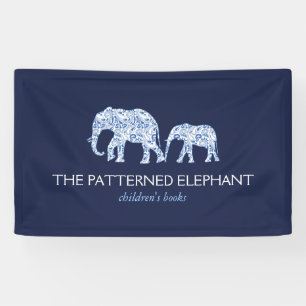 Banderoles Eléphants à motif bleu vintage Garde d'enfants