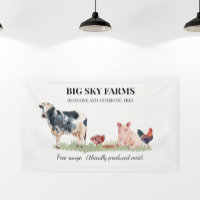 Élevage de bovins porcins aquarelle de ferme