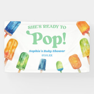 Banderoles Elle est prête à faire du Baby shower Popsicle ble