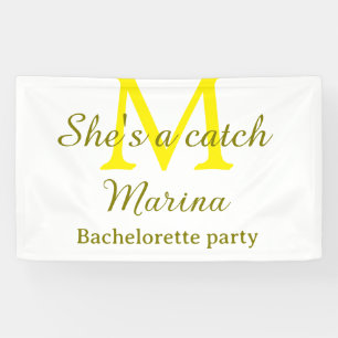 Banderoles Elle est un parti de filles à bachelorette jaune m