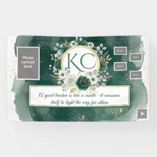 Banderoles Emerald Gold Teacher Appreciation Photo Banner