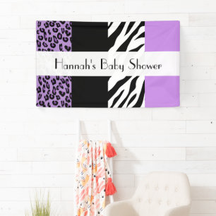 Banderoles Empreinte de léopard, Zebra Print, Baby shower