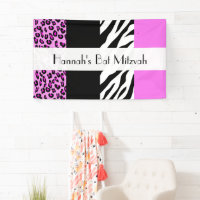 Empreinte de léopard, Zebra Print, Rose, Bat mitzv
