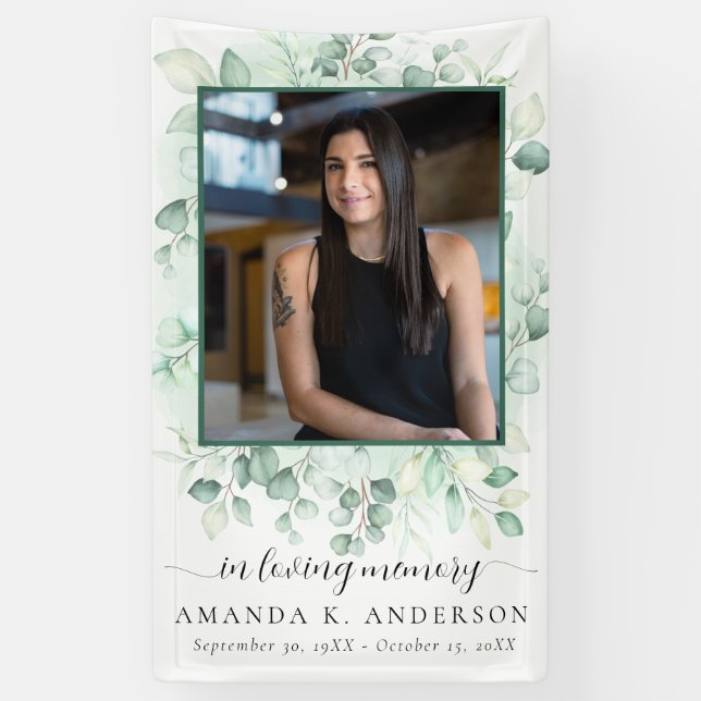 Banderoles En Mémoire Amoureuse Eucalyptus Services de verdur (Vertical)