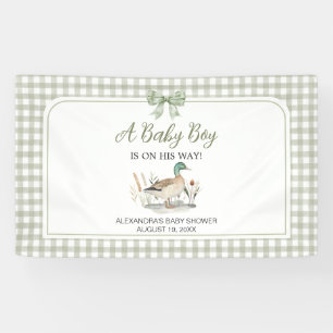 Banderoles en vichy Sage Green Mallard Duck Baby shower