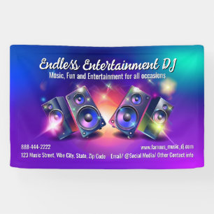 Banderoles Enceintes Dj Musique De Fête Deejay DJs Disc Jocke