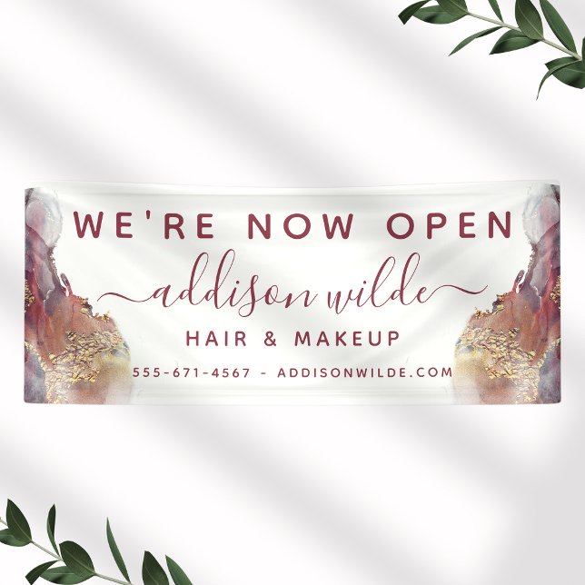 Banderoles Encre D'Aquarelle Liquide D'Art Moderne Purple Et  (Créateur téléchargé)