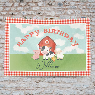 Banderoles Enfants mignonne ferme animal Barnyard Anniversair