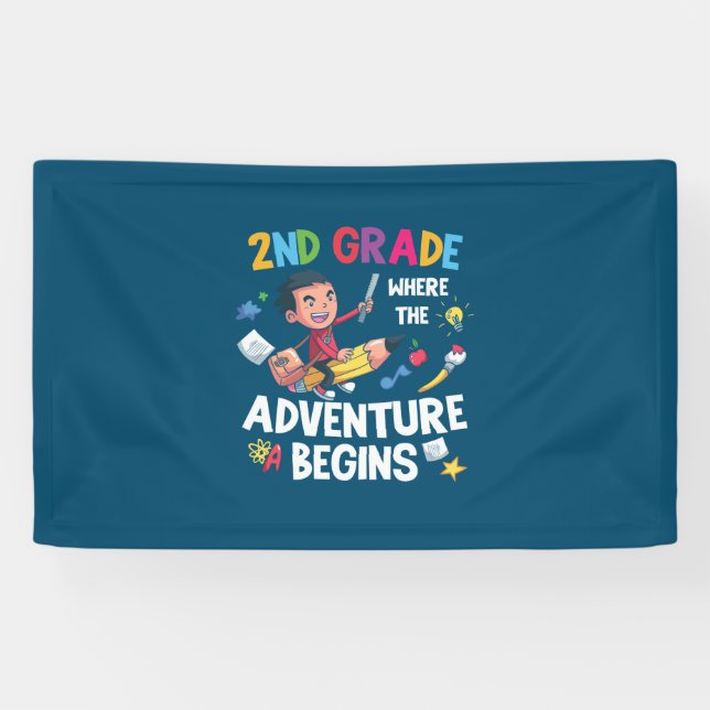 Banderoles Enseignant de 2e année 2e année Aventure commence (Horizontal)