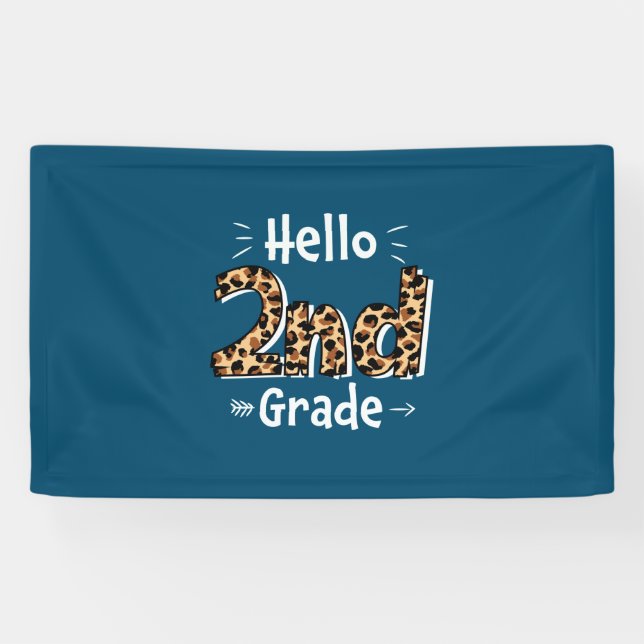 Banderoles Enseignant de 2e année Bonjour Leopard 2e année (Horizontal)