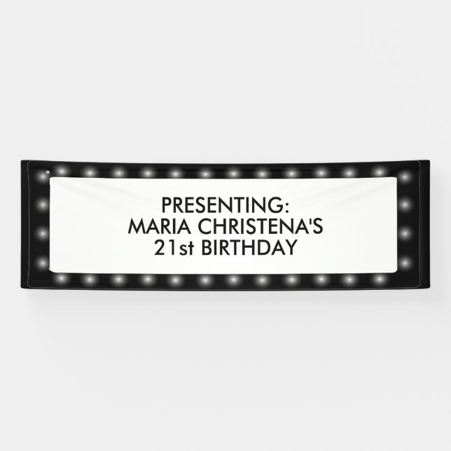 Banderoles Enseigne 2,5' de théâtre de Hollywood x 8' (Horizontal)