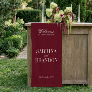 Banderoles Enseigne de bienvenue de mariage Bourgogne & Ivoir