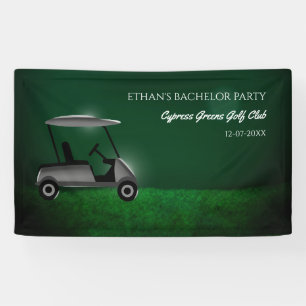 Banderoles Enterrement de vie de garçon de golfeur - Cart de