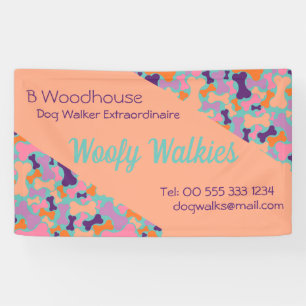 Banderoles Entreprise de conception d'os pour chien orange