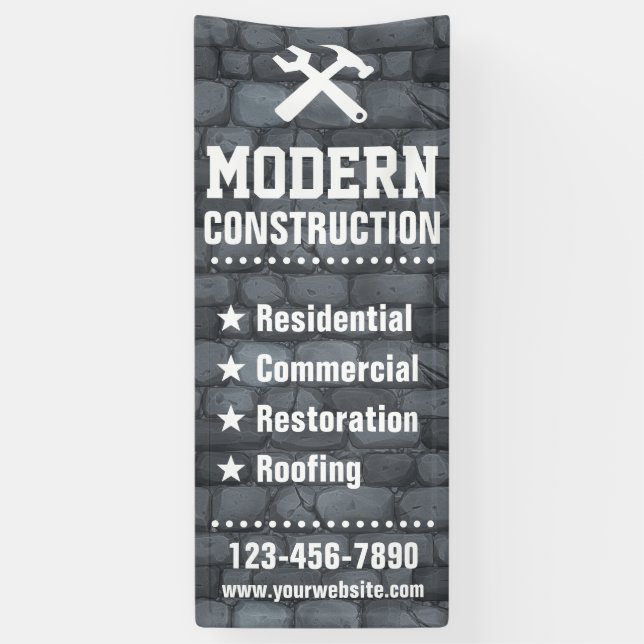 Banderoles Entreprise de construction de l'entrepreneur | des (Vertical)