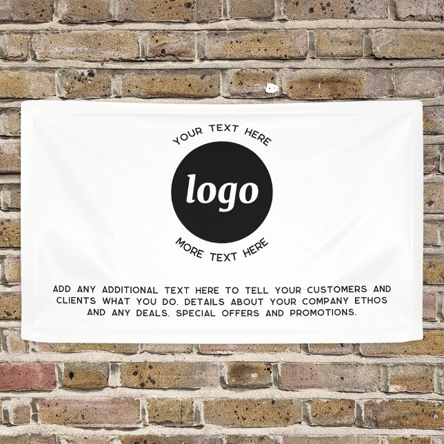 Banderoles Entreprise simple logo et texte (Logo with custom text promotional business banner)