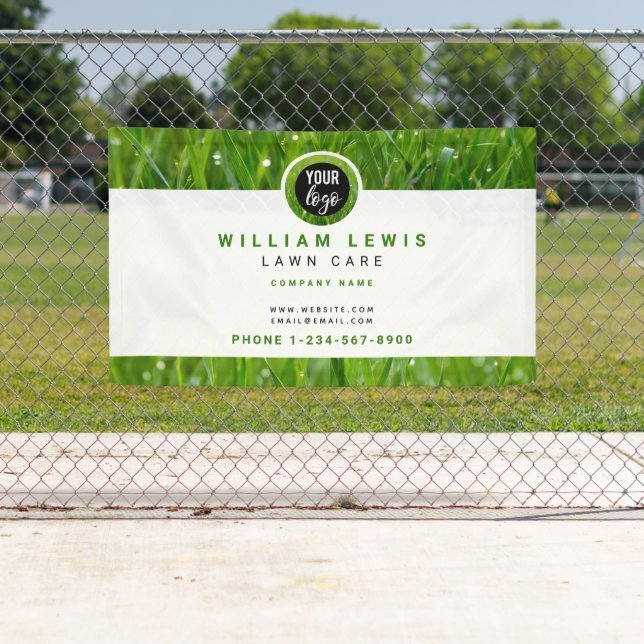 Banderoles Entretien de la pelouse Logo d'entreprise simple L (En situation)