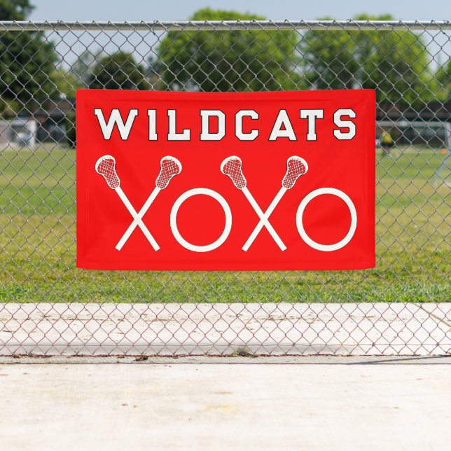 Banderoles Équipe de crosse Rouge (En situation)