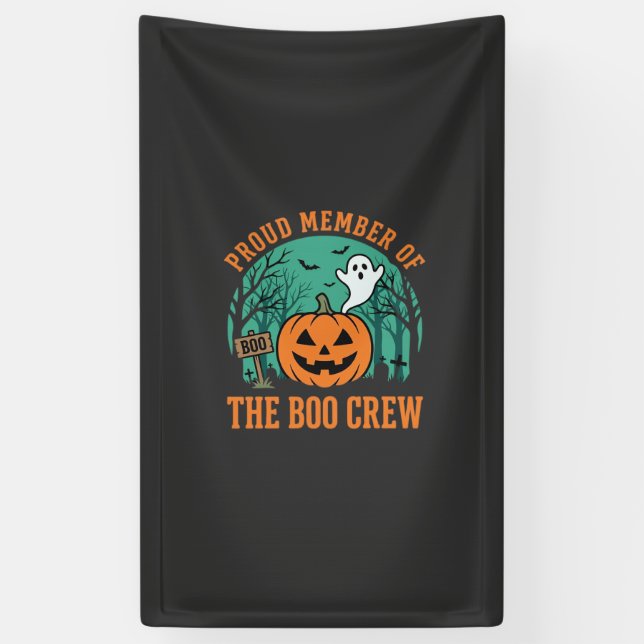Banderoles Équipe de fantômes de Halloween Citrouille Design_ (Vertical)