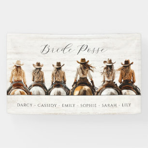Banderoles Équipe de Fille de Mariée Cowgirl Rustique pour En
