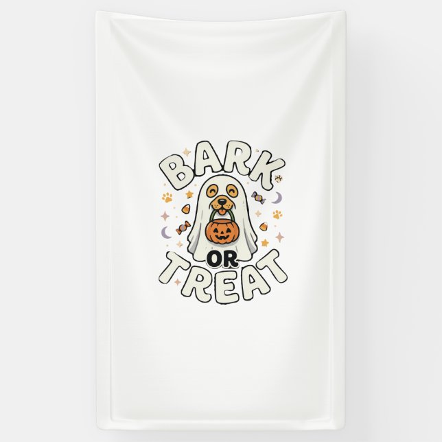 Banderoles Équipe de friandises d'Halloween pour chiens (Vertical)