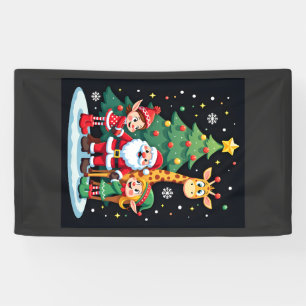 Banderoles Équipe de Noël Santa Girafe Elfe Dabbing Assorti