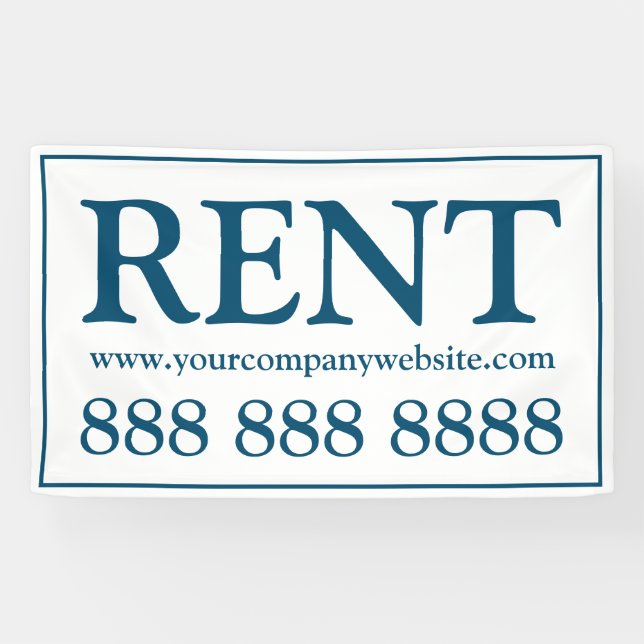 Banderoles Espace de location commercial Turquoise bleu simpl (Horizontal)