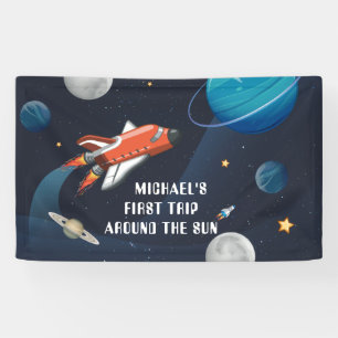 Banderoles Espace Extérieur Personnalisé Premier Anniversaire