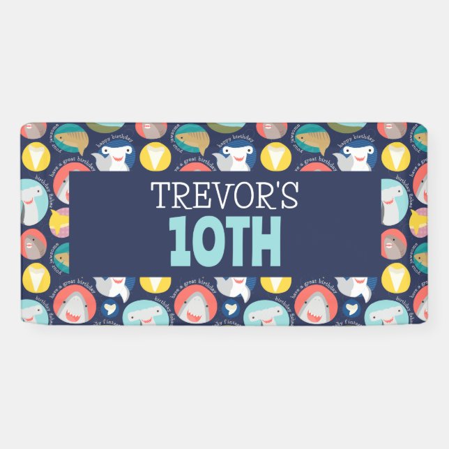 Banderoles Espèces de requins mignons (Horizontal)