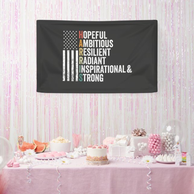 Banderoles Espérance Ambitieux résilient Radiant Harris Walz (Fête)