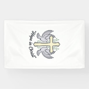 Banderoles Espoir en Christ Colombe Croix Design Chrétien Vin