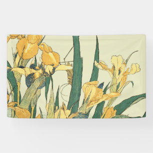 Banderoles Estampe vintage Iris Sauterelle de Hokusai : Japon
