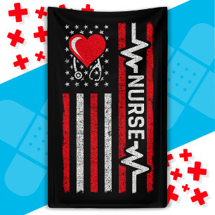 Banderoles Etats-Unis Héros Drapeau américain Vie Infirmière
