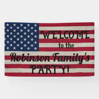 Banderoles États-Unis Patriotique américain Drapeau lin Calli
