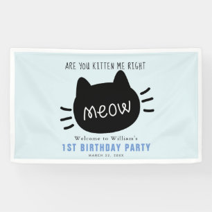Banderoles Êtes-Vous Kitten Me Droite Meow Blue BIrthday