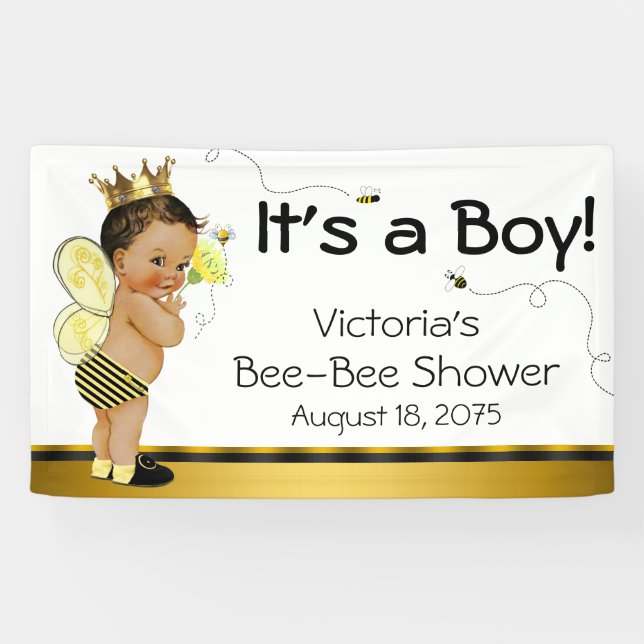Banderoles Ethnic Boy Bee Baby shower (Horizontal)