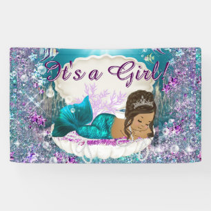 Banderoles Ethnic Mermaid Princess Baby shower