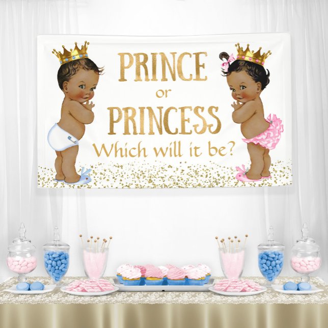 Banderoles Ethnic Prince Princess Baby shower de révélation d (Créateur téléchargé)