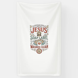 Banderoles Étiquette de savon Jésus Lavé Propre Savon de Jésu