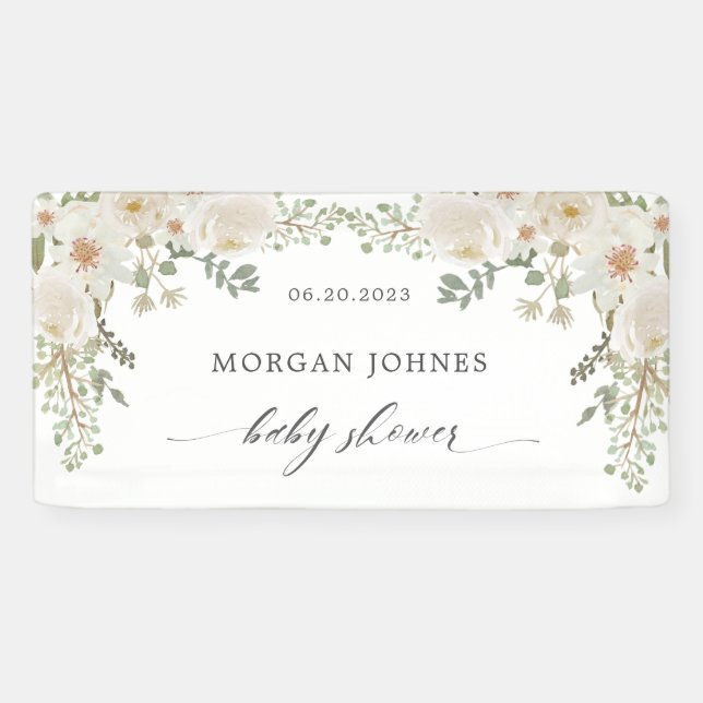 Banderoles Étiquettes de cadeau de shower de mariage fleuri é (Horizontal)